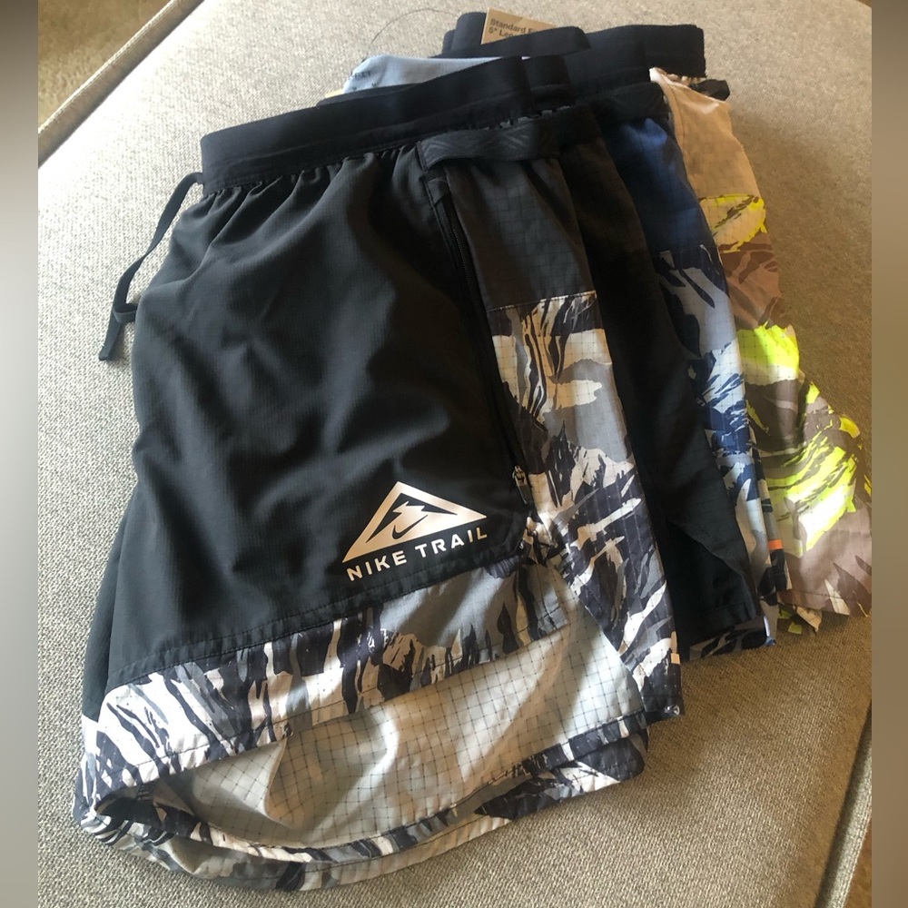 4 Pair of Nike Trail 5” inseam DriFit shorts, size Medium